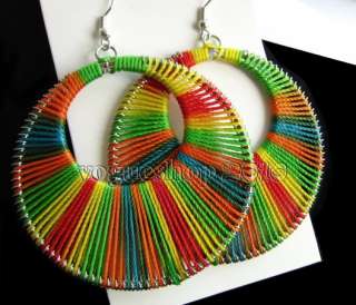 Round Handmade Thread Earring Many Color Available 2.4  