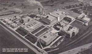 Aerial View Main Plant Chicago IL Abbott lab Postcard  