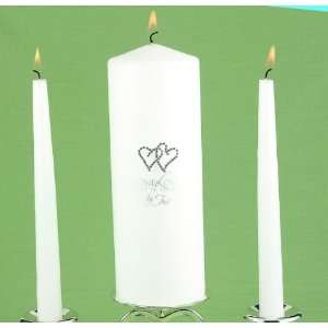  White All My Heart Unity Candle Set: Home & Kitchen