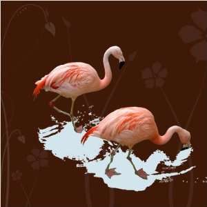 numsi WA FL BR  Animals Flamingo Sunset Limited Edition Wall Art Panel 