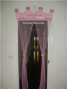 Pink Princess Crown Door Curtain with Crown Tie Backs!  