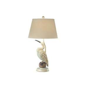 Marsh Fowl Table Lamp With Round Taper Hardback Shade 150w Max 