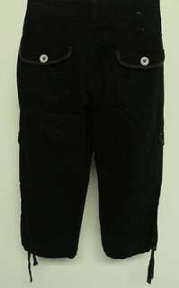 Levis New Womens Black Cargo Capri Pants Sz 4 & 12 Retail $42  