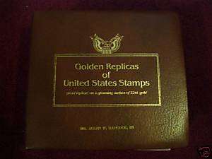 22 KT GOLD REPLICAS UNITED STATES STAMPS HUGE LOT  34  
