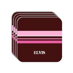   ELVIS Set of 4 Mini Mousepad Coasters (pink design) 