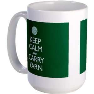   Calm and Carry Yarn Mug Funny Large Mug by CafePress: Everything Else