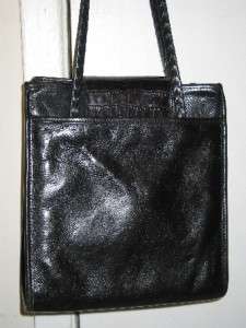 Brighton Used Black Croco Leather Handbag Shoulder Bag  