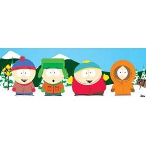 South Park At the Bus Stop Cast Shot TV Cartoon Poster 12 x 36 inches 