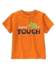 Gymboree NWT Dino Mighty Orange S/S Super Tough Shirt  