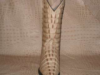 New Mens Tan Embossed Full Alligator Tail Boots  