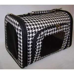 Designer Dog Carrier   Luggage Style Pet Carrier   Houndstooth With 