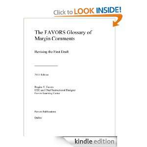 The FAVORS Glossary of Margin Comments Revising the First Draft (Mini 