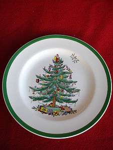   ENGLISH CHRISTMAS TREE PORCELAIN CHINA LUNCH PLATE (S3324) & LETTERS