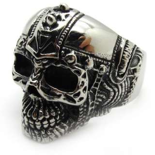   silver stainless steel pock ET skull party band finger ring  