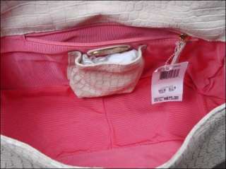 Designer Purses Taryn Rose Ivory Taylor Leather Croc Satchel Handbag $ 