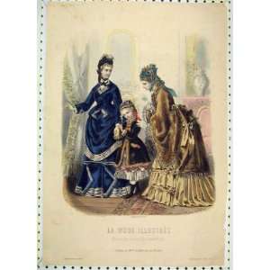   Antique Colour 1873 Women Young Girl Beautiful Dresses: Home & Kitchen