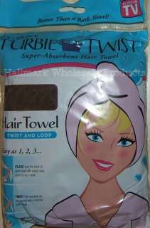 NEW TURBIE TWIST HAIR TOWEL SALON WRAP TURBAN TURBIN BATH TWISTY 
