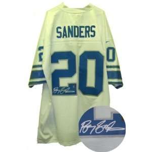  Barry Sanders Signed White Reebok Lions Jersey: Everything 