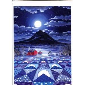 Rebecca Barker Moon Over the Mountains Quiltscapes Set of 6 Cards 5 x 
