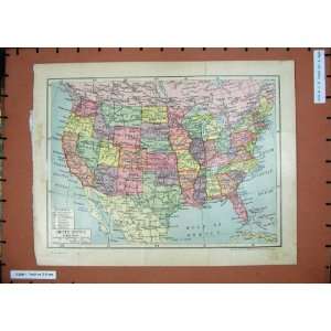  Antique Maps Colour United States America Mexico 1920 
