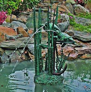 44 Bronze Under Sea Turtles Pond Spitter Fountain  