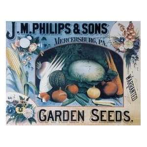  Tin Sign   J.M. Phillips & Sons Garden Seeds