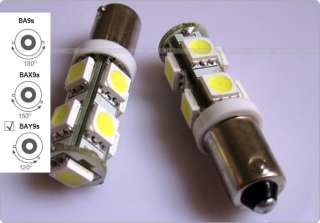 2x White 9 SMD 5050 120° BAY9s H21W LED Lights Bulbs  