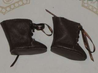   LEATHER French Boots BLEUETTE For Antique Doll Size 41 BLACK  