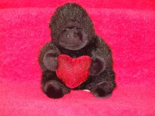 Plush Russ Valentine Heart Throbs Black Gorilla Love  