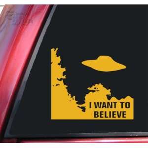  X Files I Want To Believe Vinyl Decal Sticker   Mustard 