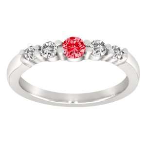   Round Diamond & Ruby Promise Ring (1/2 cttw, H I, SI) Size 13 Jewelry