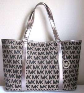 NEW MICHAEL KORS Summer SHOULDER BAG XLarge Black MK Designer Logo 