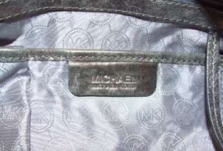 Michael Michael Kors Erin Tote Bag Purse Handbag Silver Metallic 