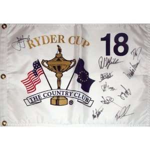: 1999 Ryder Cup (Brookline) Golf Pin Flag Autographed by 10 Team USA 