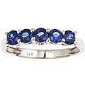 Yach 14k White Gold Blue Sapphire and Diamond Ring