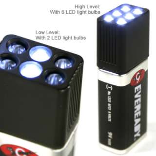   Volt LED Flashlight Torch w/ 6 White Light Bulbs 9V Battery  