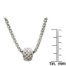 Sterling Silver 1ct TDW Diamond Glitter Barrel Necklace (H I, I2 I3 