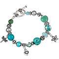 Charming Life Pewter Turquoise and Pearl Bracelet (12 mm) Today 