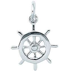Sterling Silver Antique Boat Steering Wheel Charm  Overstock