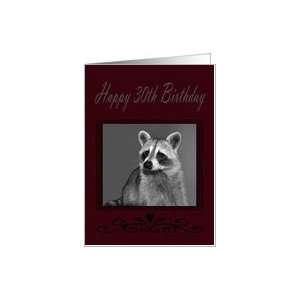  30th Birthday, Raccoon Portrait Card: Toys & Games