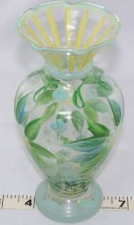 Tracy Porter Hand Painted 6 3/8 Glass Vase  