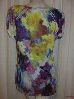   BLUES Water Color Short Sleeve Blouse Shirt Top Size XL  