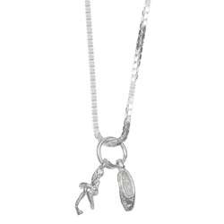 Sterling Silver Slipper and Ballerina Charm Necklace  Overstock