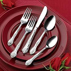   . Rose Elegance Stainless Steel 40 piece Flatware Set  