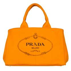 Prada B1872B Orange Canvas Tote Bag  