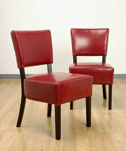 Wasatch Red Leather Dining Chairs (Set of Two )  Overstock