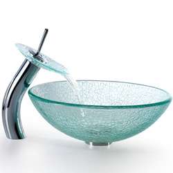 Kraus Broken Glass Vessel Sink and Bathroom Faucet  Overstock