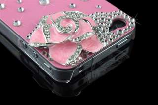 Handmade Luxury Crystal Case Beautiful Rose Cover Skin For iPhone 4 4G 