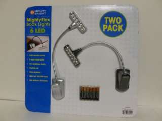    Mighty Bright 2 Pack Mighty Flex Book Lights 6 LEDs Clips Anywhere