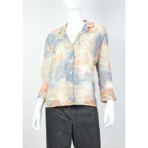  NEW ALFRED DUNNER WOMENS BUTTON DOWN LONG SLEEVE MULTI TOP 